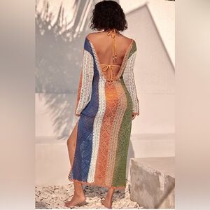 NWT Anthropologie Crochet Coverup S/M Low Back
